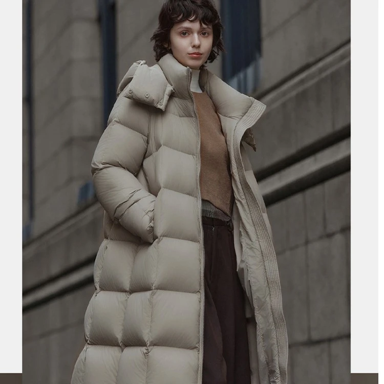 坦博尔新款雅丹风百搭时尚羽绒服女长款户外冬季加厚保暖外套838Z