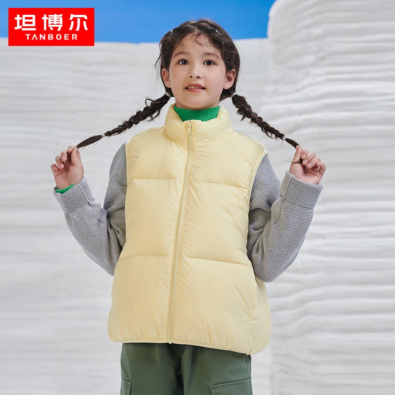 坦博尔轻薄羽绒马甲男童女童马夹洋气秋冬季外穿保暖背心TC336108