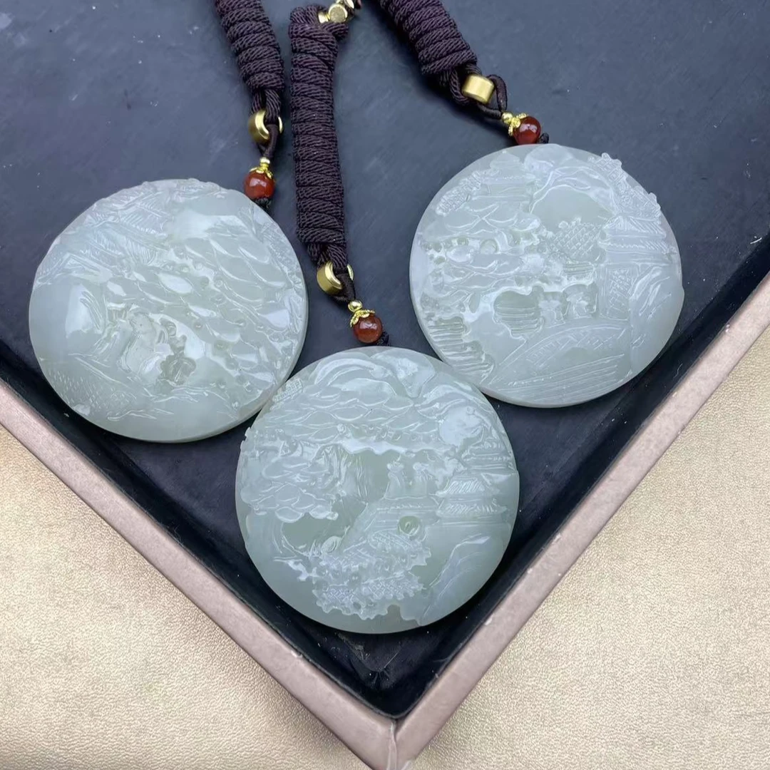 新疆和田玉手工山水牌，（拍一发一，多样性发货！）【QIC抖音官方质检】