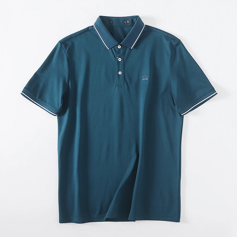 凉感透气男士商务休闲翻领体恤衫夏修身短袖POLO衫 Y4D0316