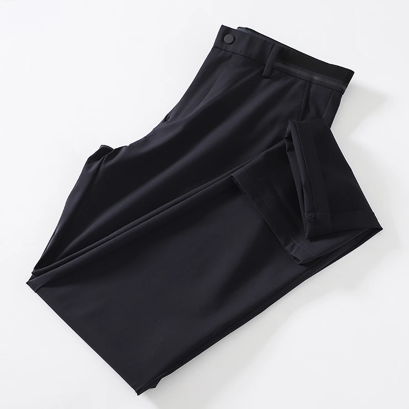 亲肤顺滑六维弹力商务通勤纯色休闲长裤春夏修身直筒裤 Y4D0154