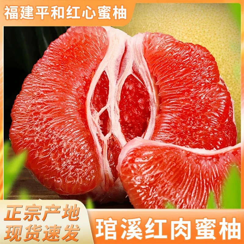 福建漳州琯溪红心蜜柚现摘现发4.5斤-5斤2粒装【福建广西多仓发货】