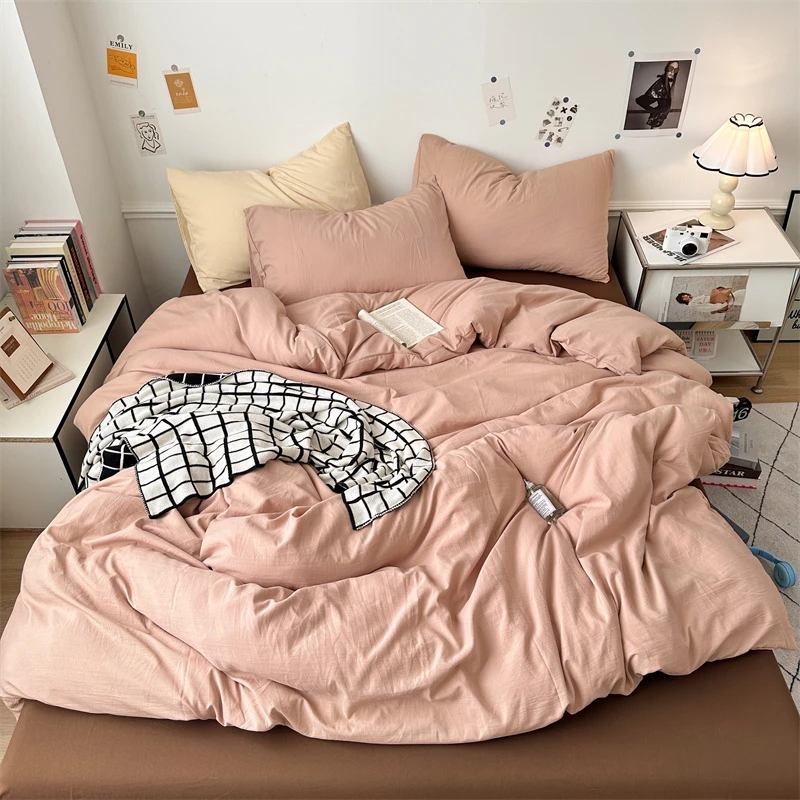 LANSWE/浪莎A类超柔小清新风水洗棉单件套单双人用可水洗家用套件