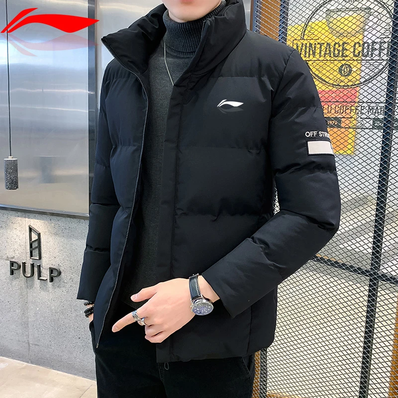 李宁潮青年棉服男冬季加厚2023年新款潮牌保暖修身男士棉衣外套