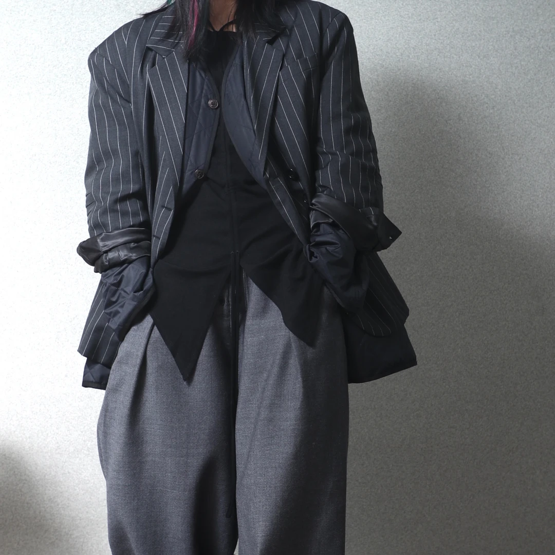 秋冬新款设计感牛仔拼色廓形短款百搭休闲西装外套母亲节洋气衣服