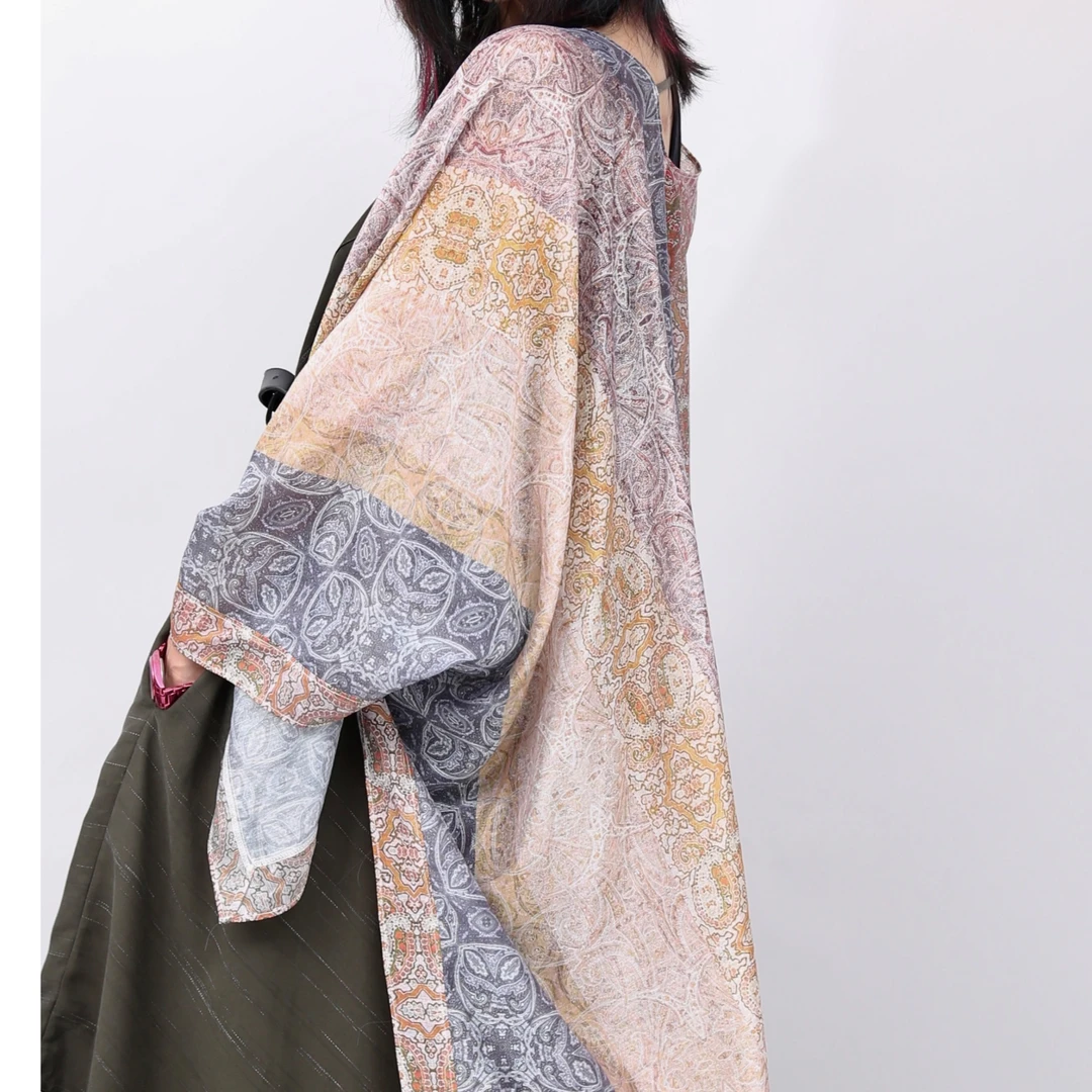 原创设计设计感夏季薄款波西米亚宽松外套印花网红洋气炸街女装