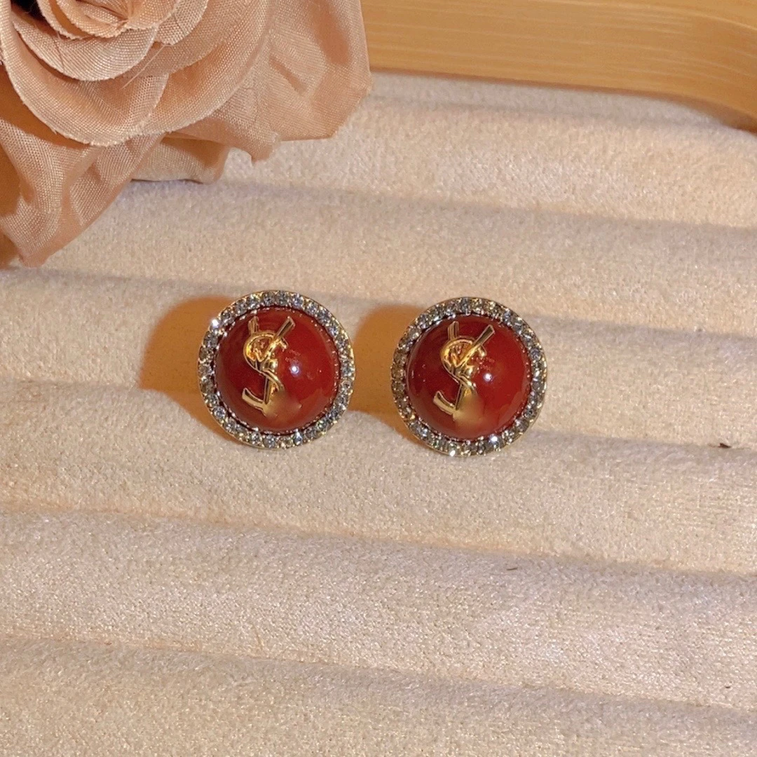 铜合金耳饰 【原生感贵气】ins韩系时尚VSL字母设计感耳钉A081