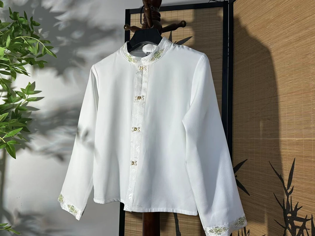 古装中国风日常儿童新中式斜襟立领提花时尚