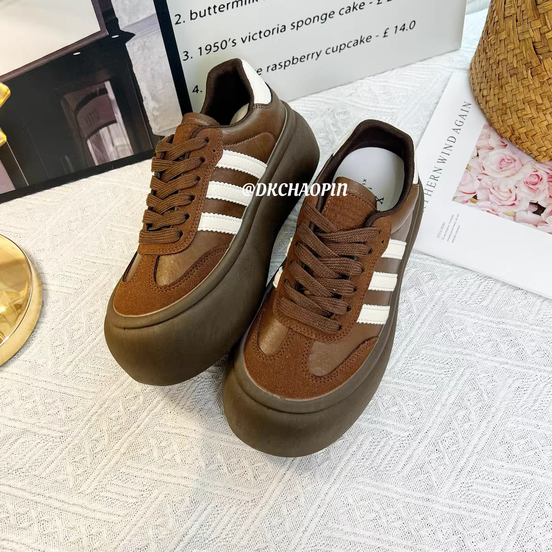 2024秋德训鞋  拼色韩版时尚百搭系带有范穿搭【4厘米】