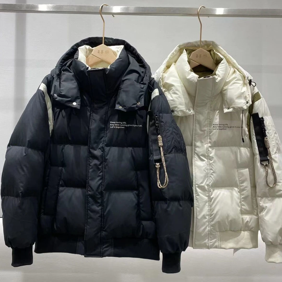 【90白鸭绒】冬季加厚连帽百搭保暖90绒羽绒服-8635