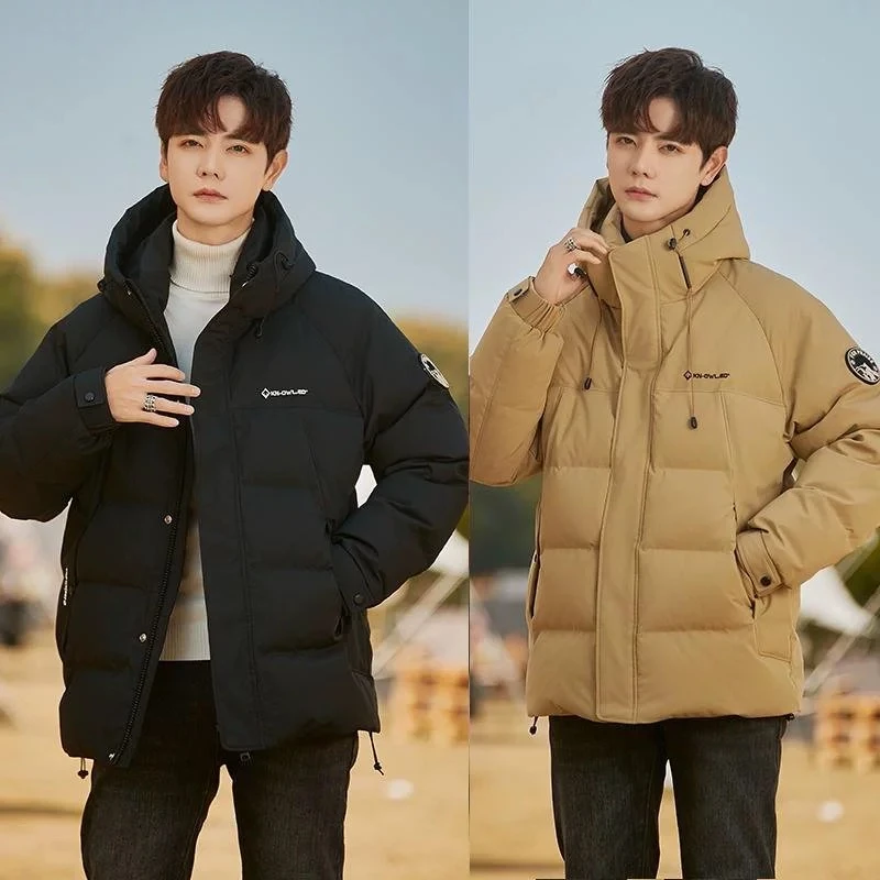 【90白鸭绒】冬季情侣连帽保暖羽绒服加厚百搭外套-565