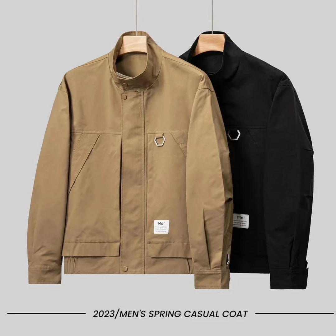 秋季工装立领大口袋新款立领夹克外套-667