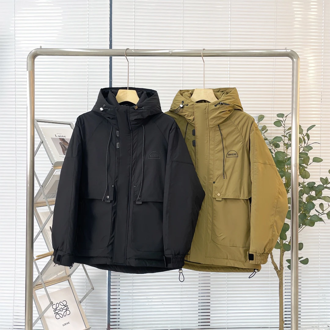 【极寒系列90白鸭绒】093-冬季新款工装连帽羽绒服