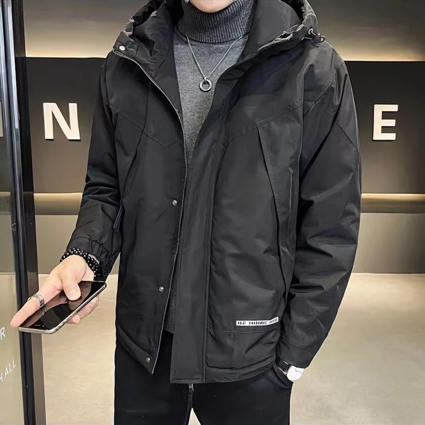 【国标羽绒服 工装户外】2279-冬季加厚连帽百搭保暖羽绒服W