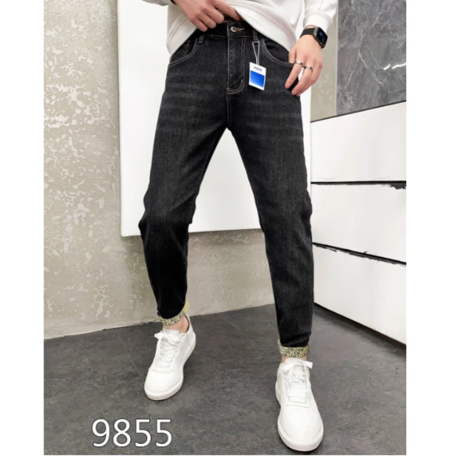 【 加绒加厚】9855-冬季男士新款加绒加厚保暖牛仔裤W