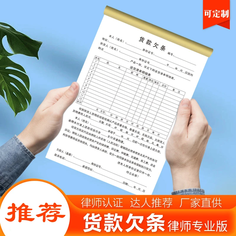 2023律师专业版货款欠条送货单欠条个体公司单位通用验收货款欠条