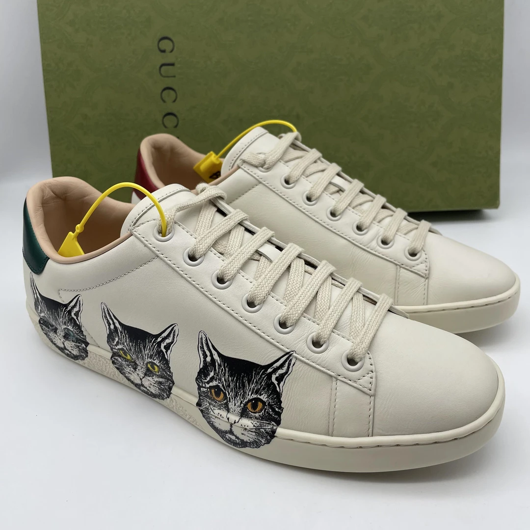 Gucci/古驰 二手男士三只猫头时尚百搭板鞋/成色自定义/38.5码