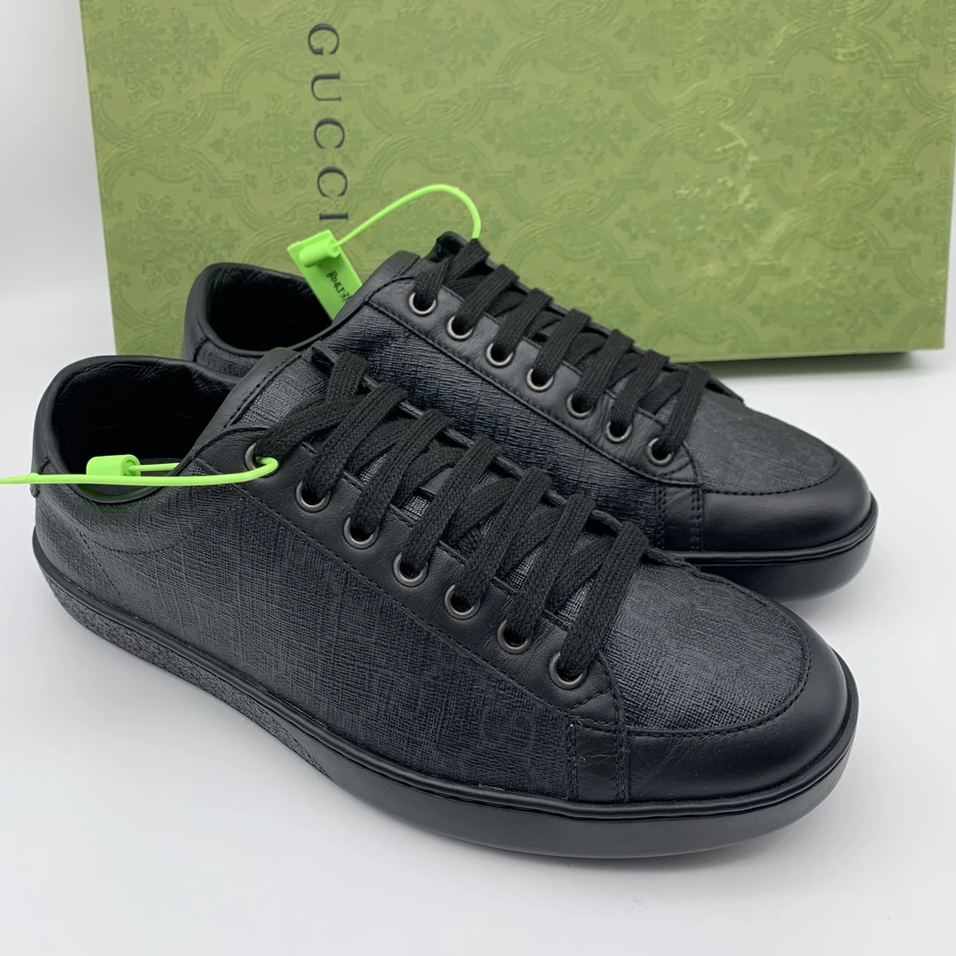 古驰/Gucci 经典黑色老花双G潮流板鞋/成色自定义/39.5/38.5码