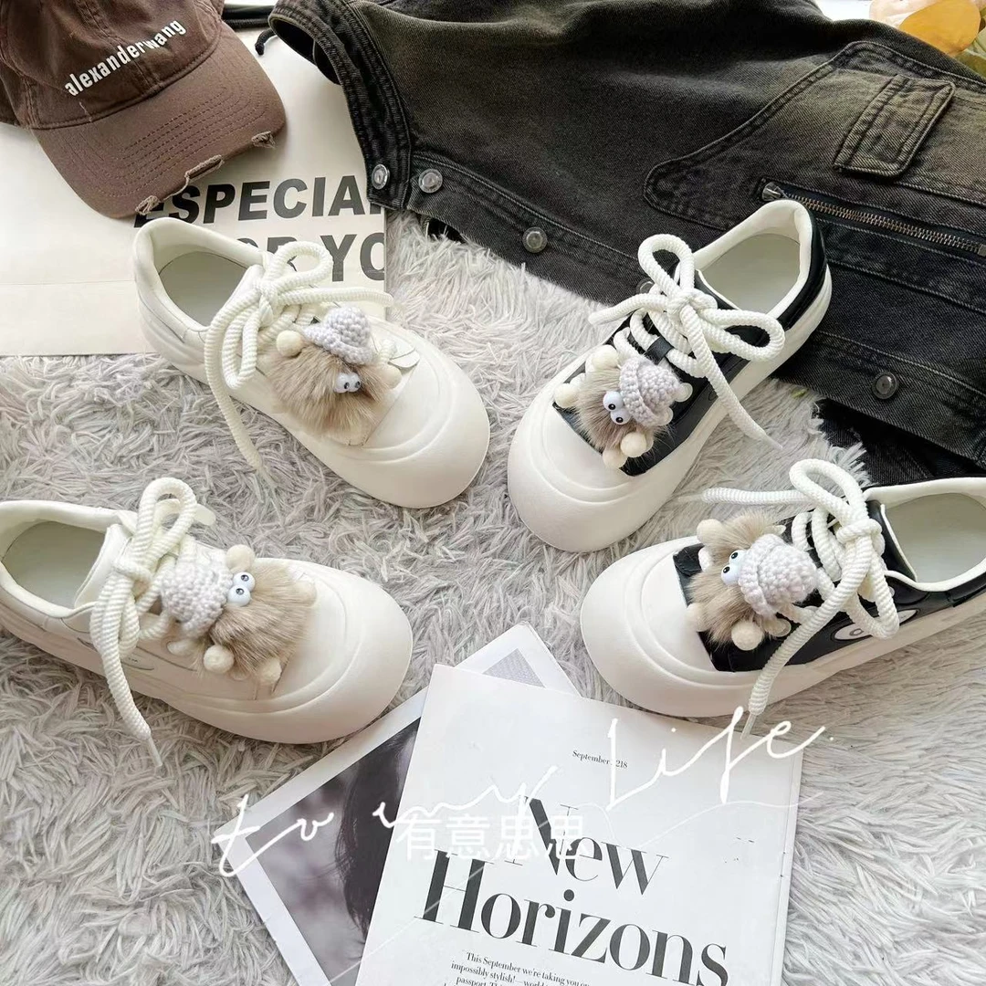 【思思严选】—‘小怪兽’厚底潮牌时尚超轻ins休闲百搭女鞋港风小白鞋