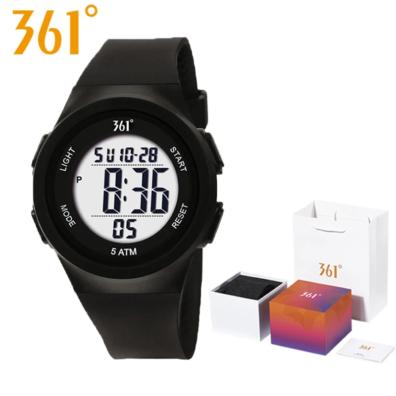 361°运动防水电子手表男女学生专用新款夜光酷炫黑色国产简约腕表