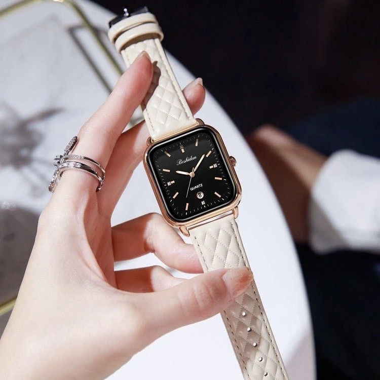 【官方正版】BDS方形气质百搭潮流学生夜光防水手表女士腕表8183