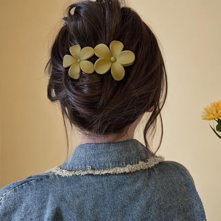 福利品到手⓵个~花朵夹子头饰女春夏发夹外出百搭后脑勺盘发发卡