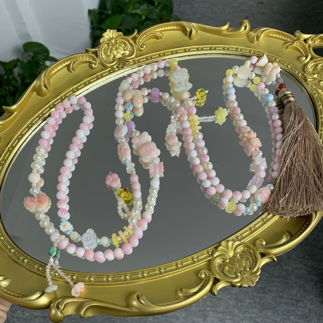 •全粉贝壳珠链斜挎重工长链•（多样性发货）贝壳都有螺纹