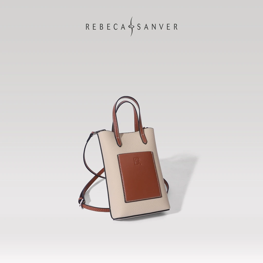 REBECA SANVER 头层牛皮TOGO纹手提斜挎真皮庄园手机包通勤百搭