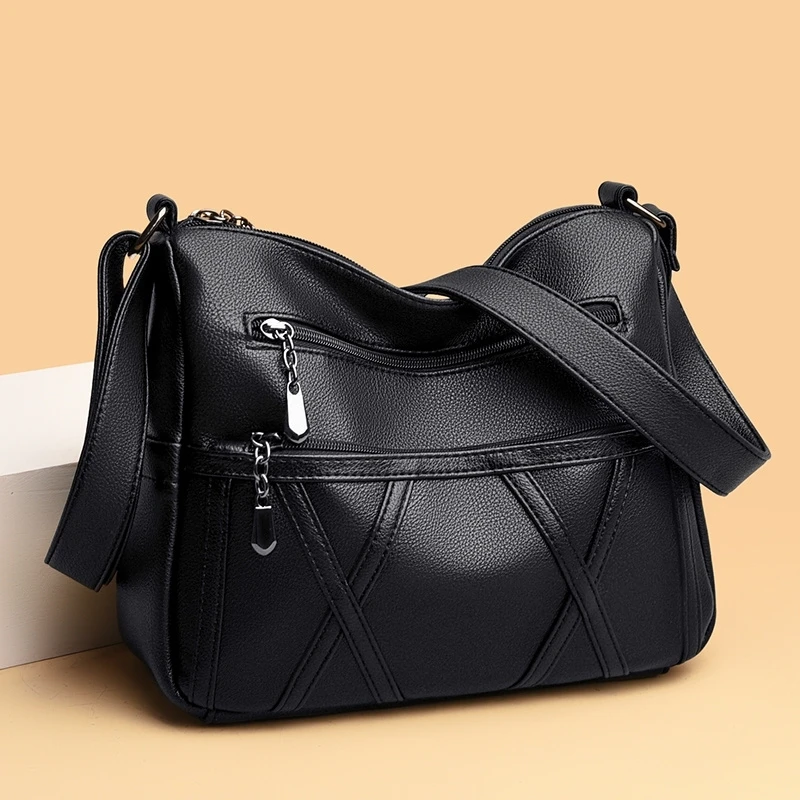高档正品真皮女包时尚新款中年妈妈包软皮大容量中老年单肩斜挎包