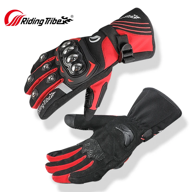 骑行部落冬季骑行摩托车手套加长加绒保暖防护手套冬季摩托车手套