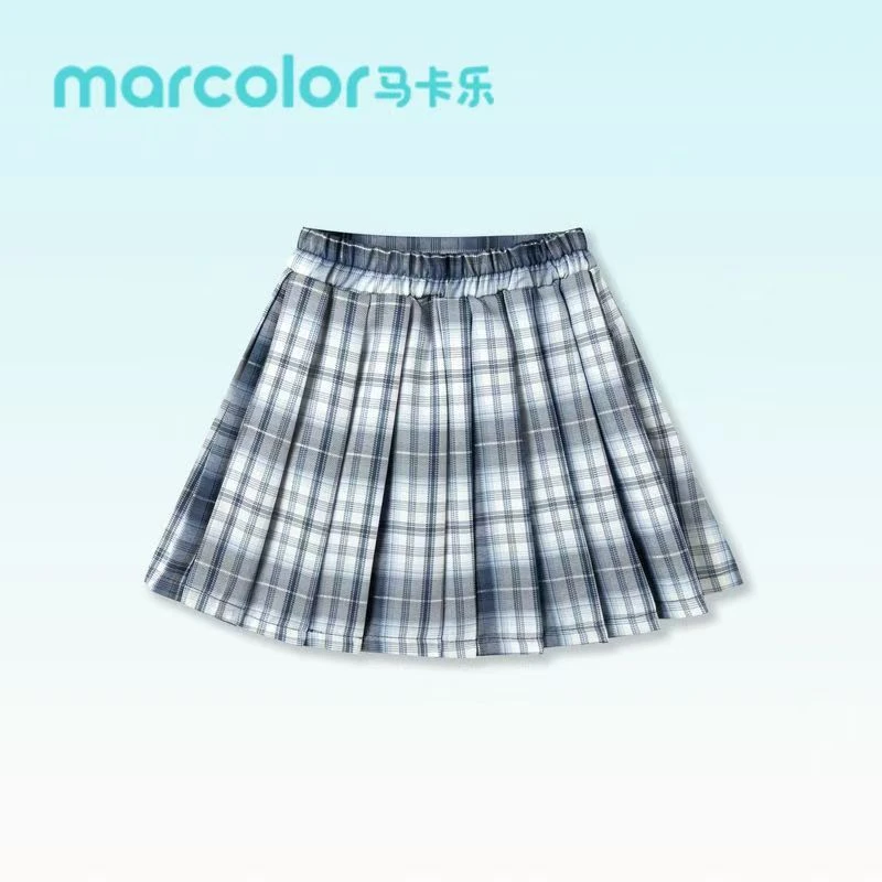 马卡乐童装儿童短裙女童格子半身裙秋季学院JK百褶裙500324252001