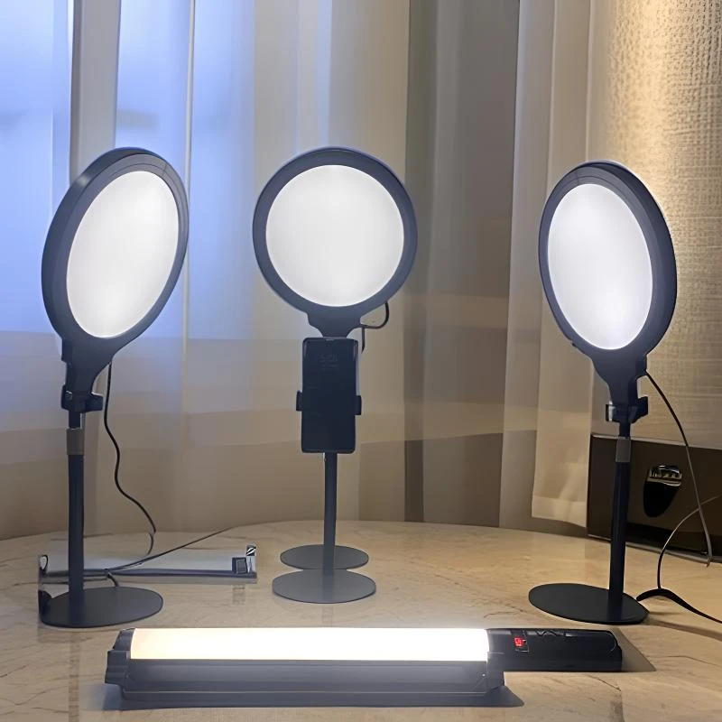 直播专用 桌面补光灯，三色调节，亮度调节，组合套装搭配。