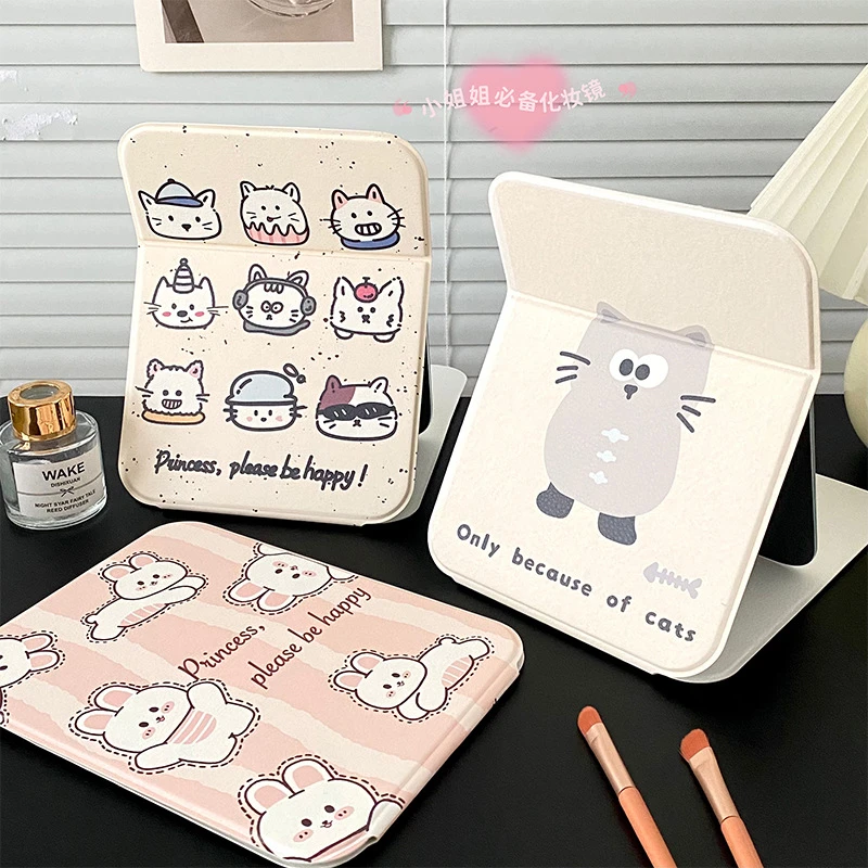 折叠化妆随身镜子台式桌面学生化妆防摔化妆镜破损包赔镜子化妆镜