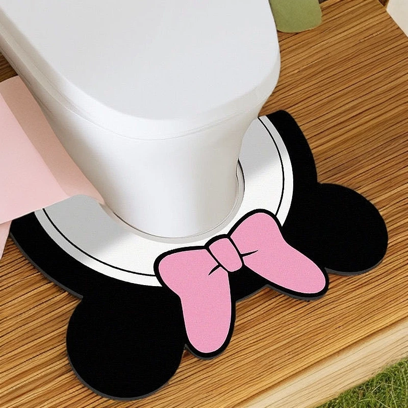 米奇卡通卫生间马桶u型地垫硅藻泥吸水垫速干脚垫厕所专用防滑垫