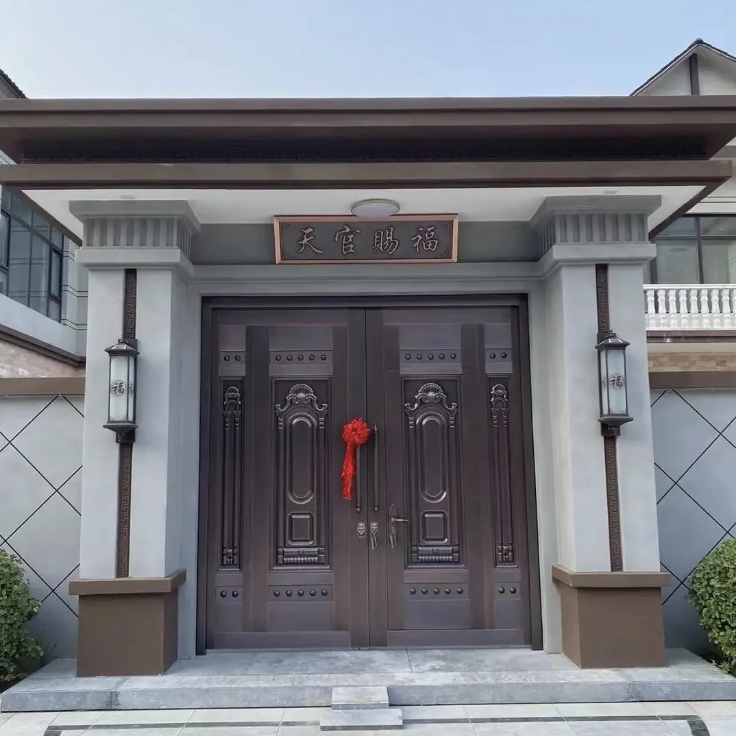 可定制庭院门农村自建房大门别墅门豪华铜门电动庭院大门院门