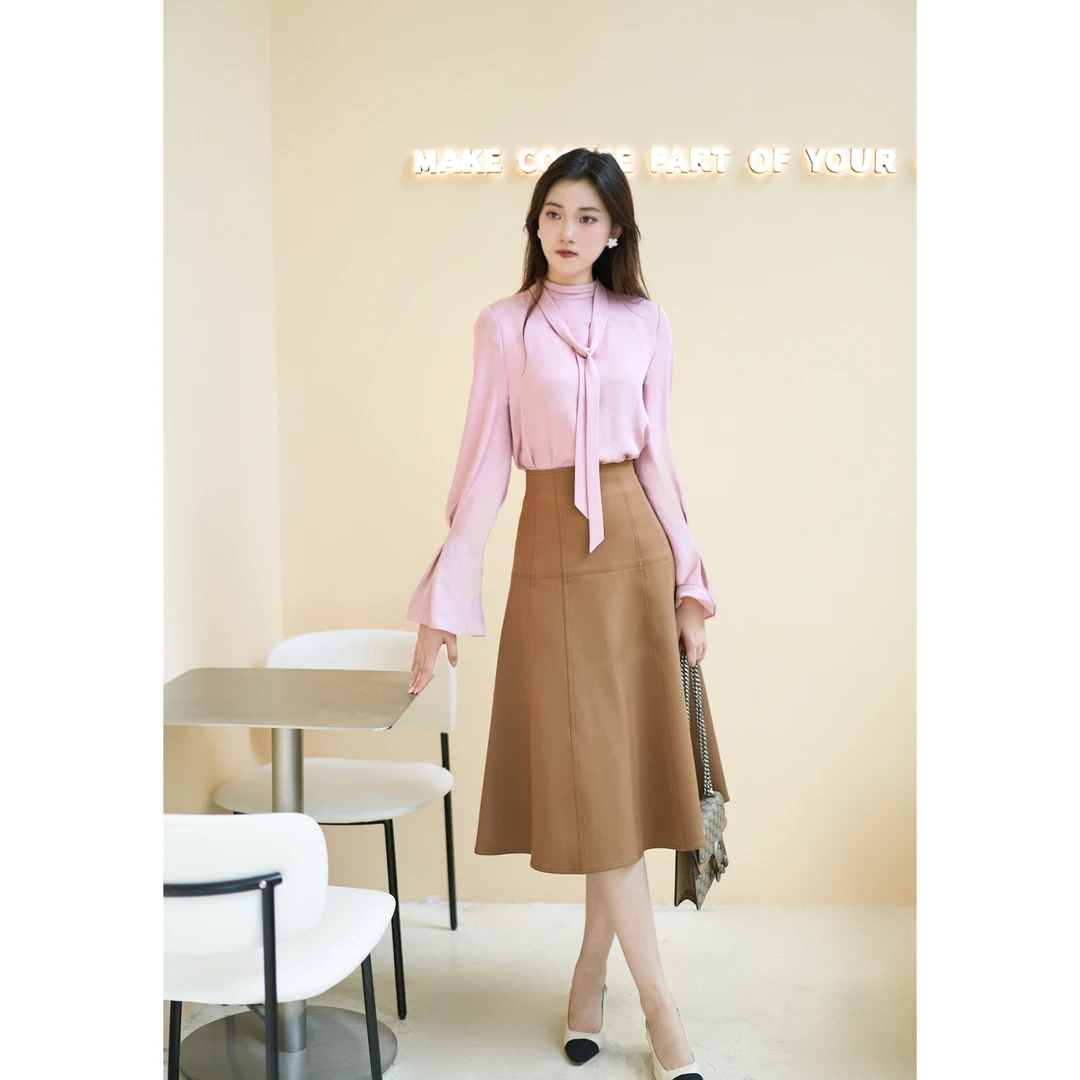 AMASS/阿玛施秋冬新款美拉德气质A字高腰显瘦半身裙伞裙女5200406