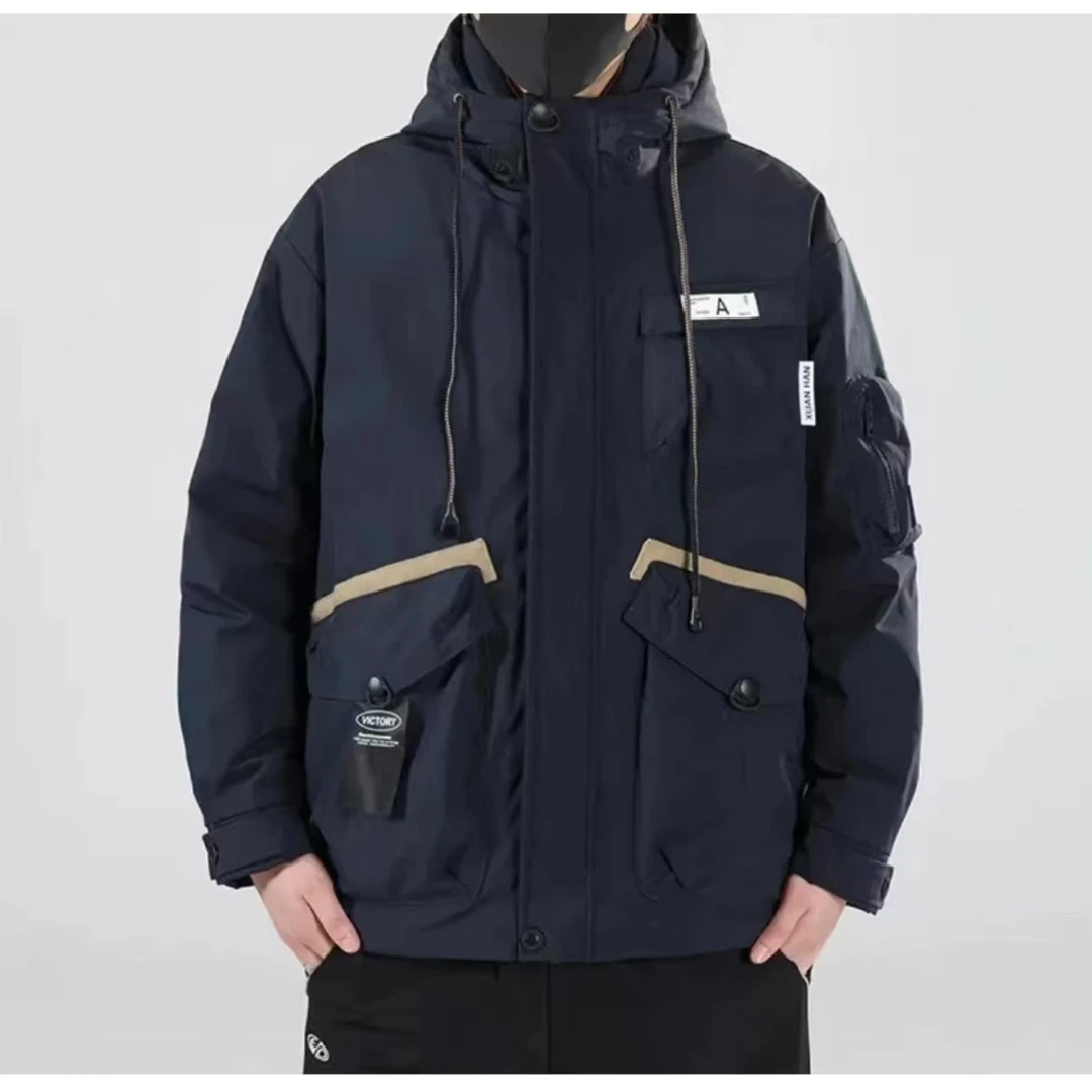 秋冬时尚潮流百搭休闲冲锋衣厚外套男装80028