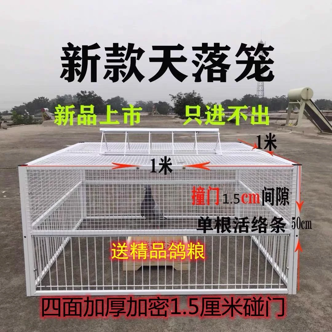 天落笼【鸽具用品供应链】白色组装加厚方便耐用镀锌防锈四面跳笼拼