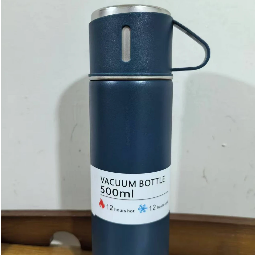 保温杯男款304不锈钢水杯l蓝色s