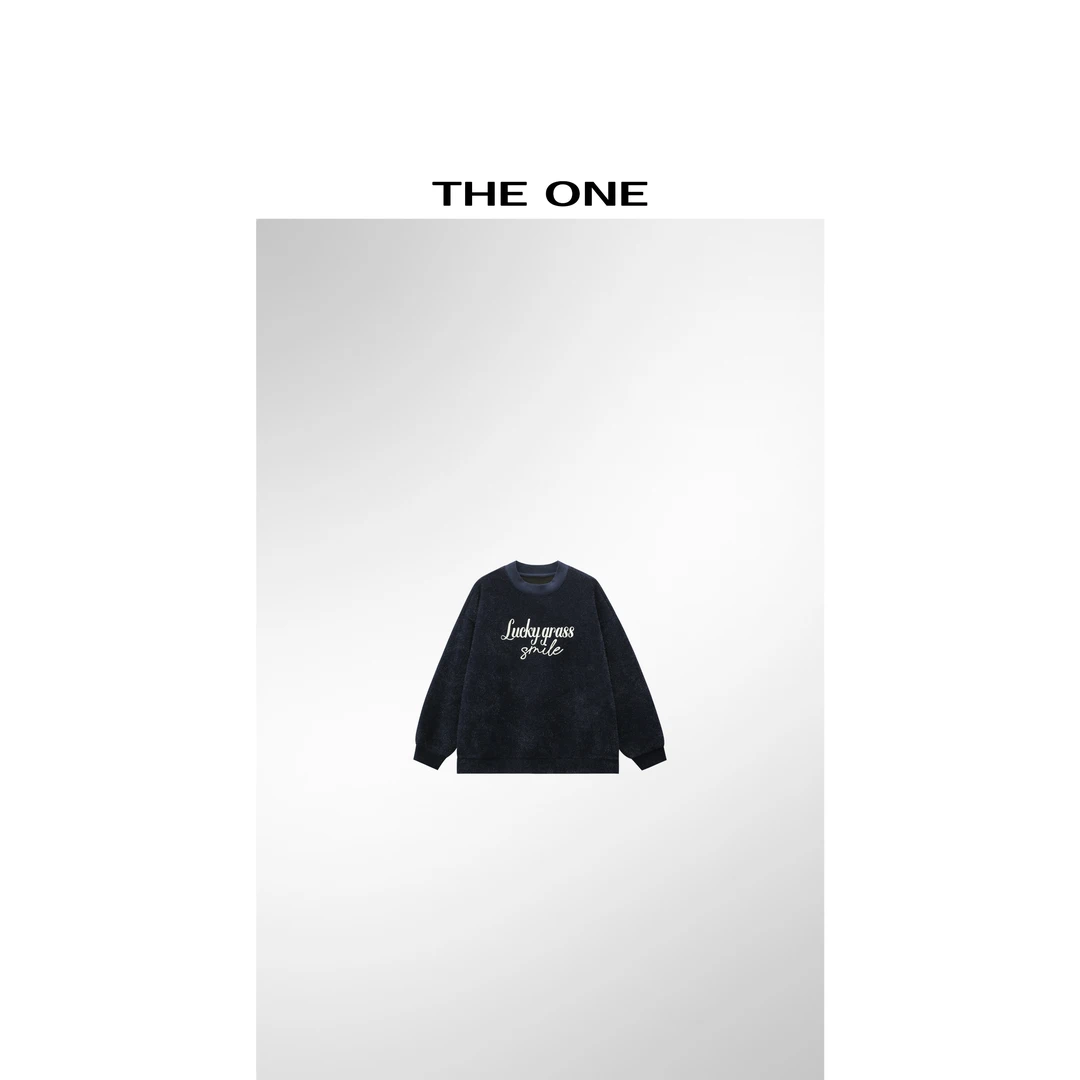 【AZE JIA】圣诞结 氛围感显瘦字母刺绣圆领卫衣 XM41116W1