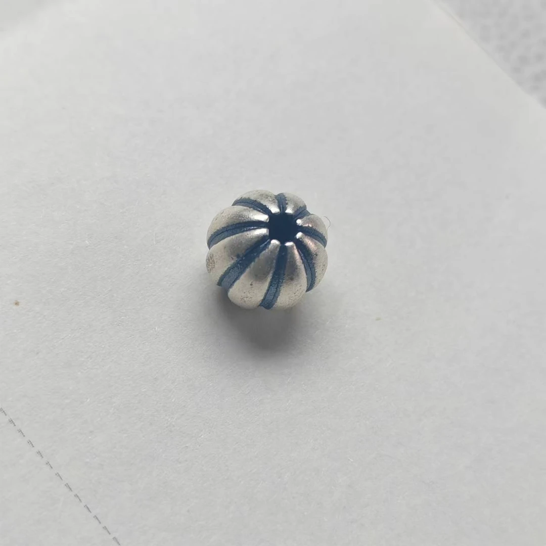 足银银制品 八棱南瓜形手链/项链配珠