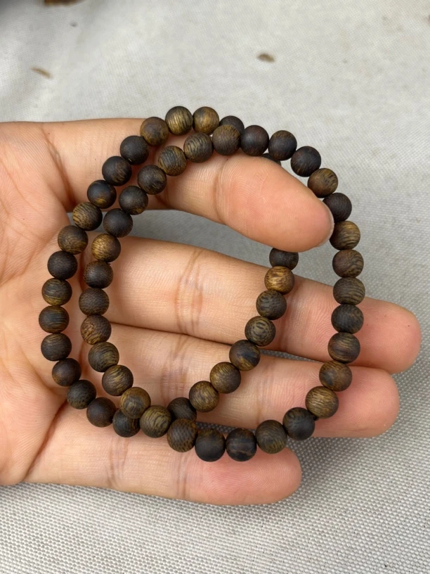 沉香奇楠紫奇沉水圆珠留疤虫漏母单圈卡6多样性发一条