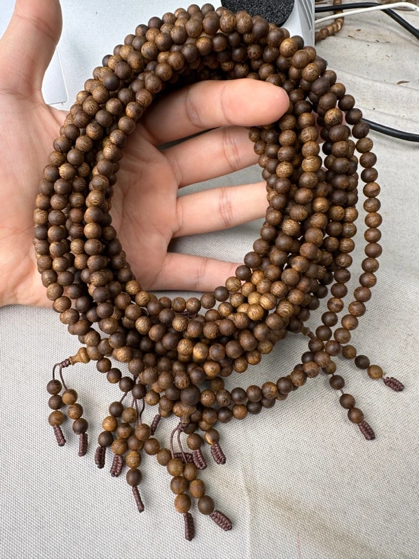 沉香奇楠沉香紫奇虫漏手串圆珠多圈卡6多样性发一条