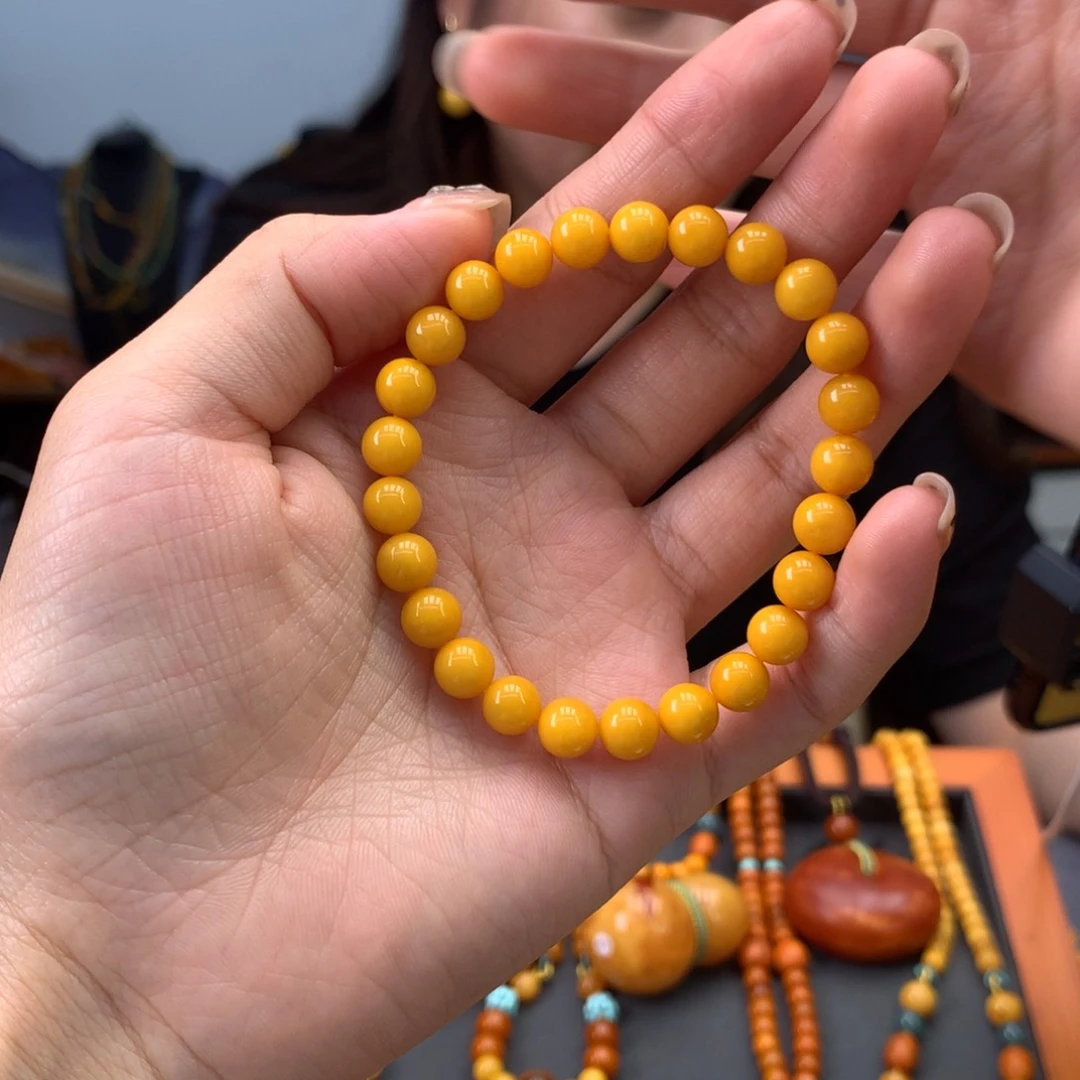 蜜蜡手串未镶嵌多样性发