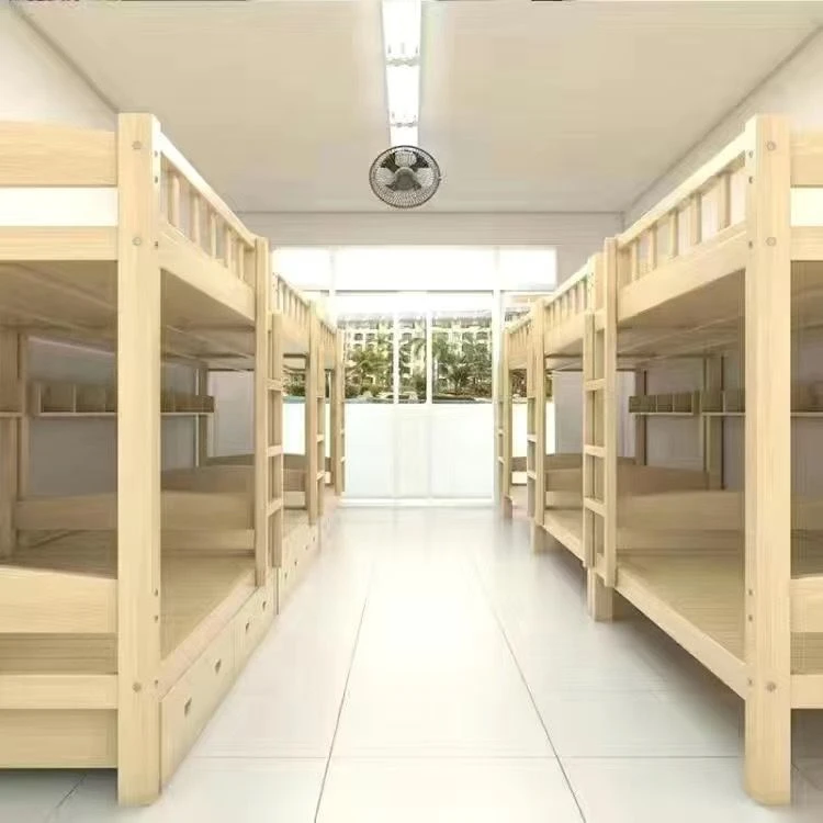 实木上下铺木床上下床宿舍员工护栏上下铺床二层小户型儿童子母床