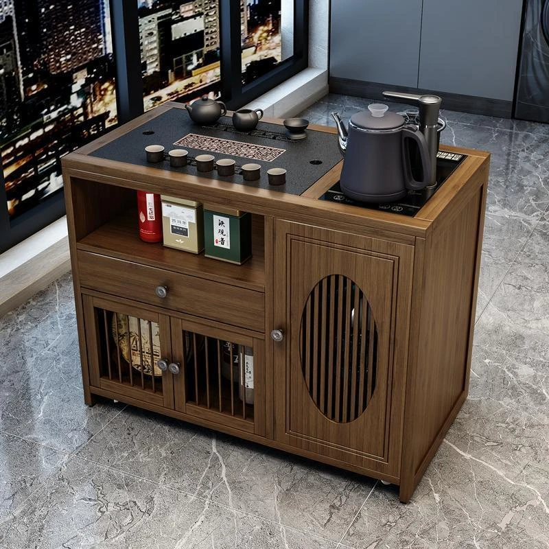 移动茶桌小茶台家用茶水柜小茶几阳台功夫茶具套装烧水壶一体边柜