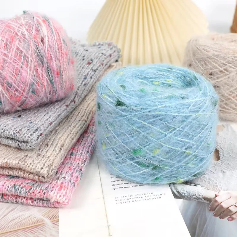 彩点马海毛中粗不扎手工编织毛线手织钩编毛衣帽子披肩线diy