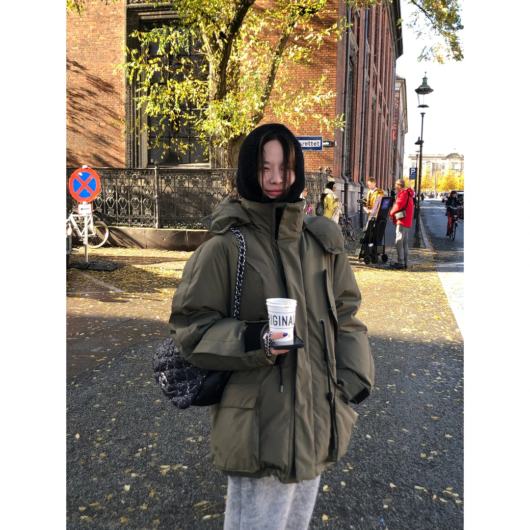 WXLSTUDIO 11/06 重磅锁温 蓄热暖感纱工装连帽羽绒服