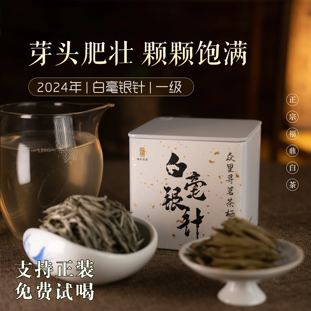 福鼎白茶2024年白毫银针严选正宗产地天然采摘白茶50g茶叶