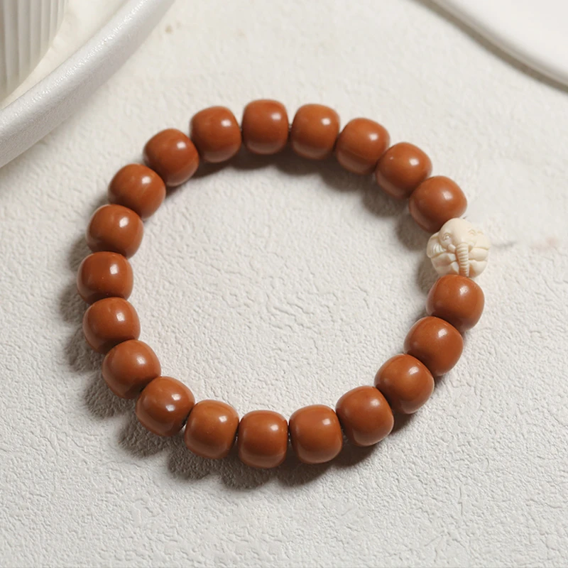 奢蝶精工猴头吉象老型手串老形珠盘珠手串手工单圈长毛象冰料